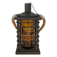 Amber Caged Tabletop Torch, 8.7"