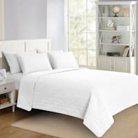 White Geometric Pinsonic Quilt, Twin/Twin XL