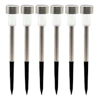6-Pack Solar Silver Rocket Pathway Lights