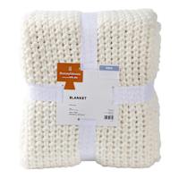 Honeybloom Ivory Sweater Knit Bed Blanket, King