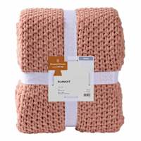Honeybloom Pink Sweater Knit Bed Blanket, King