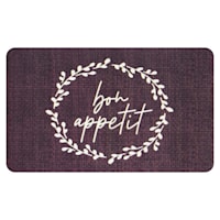 Black & Ivory Bon Appetit Cushion Comfort Kitchen Mat, 18x30