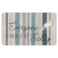 Blue Striped Cushion Comfort Everyone Can Be Salty Kitchen Mat, 18x30