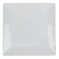 Super White Porcelain Hard Square Dinner Plate, 10"