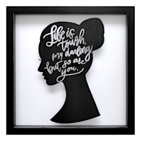 Glass Framed Life Silhouette Wall Art, 13"