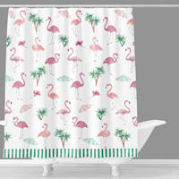 Flamingos in Paradise Shower Curtain, 72"