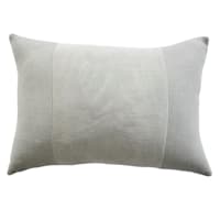 Crosby St. Grey Cotton Slub & Velvet Throw Pillow, 14x20