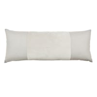 Crosby St. Grey Cotton Slub & Velvet Throw Pillow, 14x36