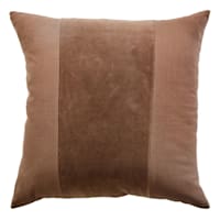 Crosby St. Brown Cotton Slub & Velvet Throw Pillow, 24"