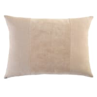 Crosby St. Taupe Cotton Slub & Velvet Throw Pillow, 14x20