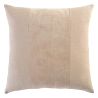 Crosby St. Taupe Cotton Slub & Velvet Throw Pillow, 18"