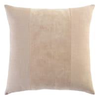Crosby St. Taupe Cotton Slub & Velvet Throw Pillow, 24"