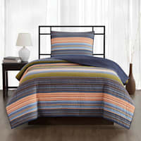 2-Piece Multicolor Striped Quilt Set, Twin/Twin XL