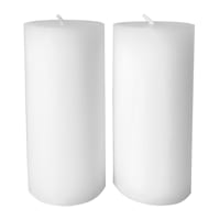 2-Pack White Citronella Pillar Candles, 11oz