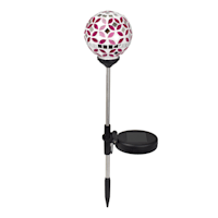 Solar Pink Mosaic Globe Pathway Light