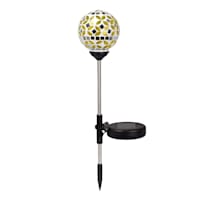 Solar Orange Mosaic Globe Pathway Light