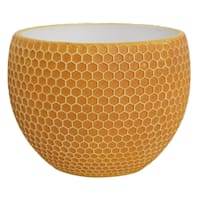 Indoor Hammer Yellow Matte Bowl Pot, Small