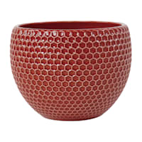 Indoor Hammer Shiny Red Bowl Pot, Small