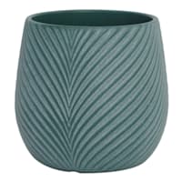 Indoor Chevron Matte Green Pot, Small