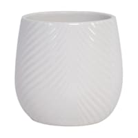 Indoor Chevron Shiny White Pot, Small