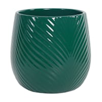 Indoor Chevron Shiny Green Pot, Medium