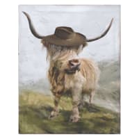 Highland Hipster Cow Art, 6x8