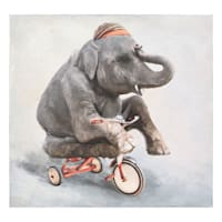 Elephant on Tricycle Art, 8"