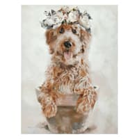 Flower Crown Dog Art, 6x8