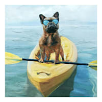 Kayaking Dog Art, 8"