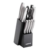 Farberware 12-Piece Stamped Stainless Steel Cutlery Block Set, Black