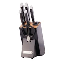 Farberware Edgekeeper 7-Piece Triple Riveted Cutlery Block Set, Black