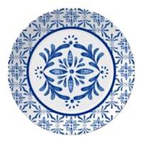 Blue Mosaic Melamine Dinner Plate, 11"