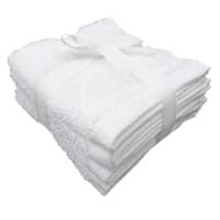 6-Pack White Cotton Washcloths, 12"