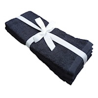 2-Pack Black Cotton Hand Towels, 15x25