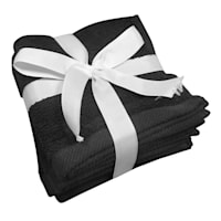 6-Pack Black Cotton Washcloths, 12"