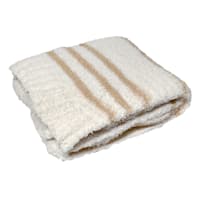 Honeybloom Natural Stripe Cozy Knit Throw Blanket, 50x60
