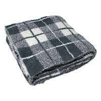 Honeybloom Blue Plaid Cozy Knit Throw Blanket, 50x60