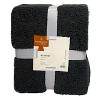 Honeybloom Dark Grey Cozy Knit Bed Blanket, Twin/Twin XL