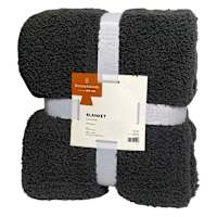Honeybloom Dark Grey Cozy Knit Bed Blanket, King