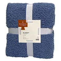 Honeybloom Blue Cozy Knit Bed Blanket, Twin/Twin XL
