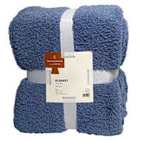 Honeybloom Blue Cozy Knit Bed Blanket, King