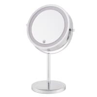 Chrome Round 1X & 3X LED Table Mirror, 12.7"
