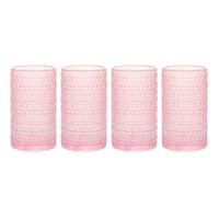 Set of 4 Blush Pink Spectra Highball Glasses, 15oz