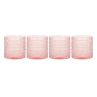 Set of 4 Blush Pink Spectra Double Old Fashioned Glasses, 13oz