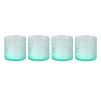 Set of 4 Cyan Blue Spectra Double Old Fashioned Glasses, 13oz