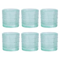 Set of 6 Cyan Blue Spectra Shot Glasses, 2oz
