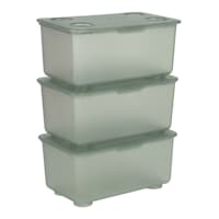 3-Pack Mini Stacking Storage Box, Grey