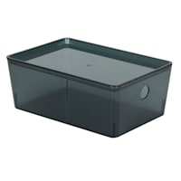 Clear & Black Storage Container, Medium