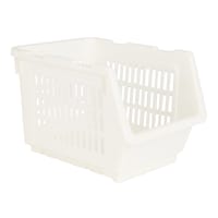 2-Pack White Stackable Storage Basket, Extra Small