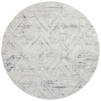 (B593) Boulder Ivory Round Rug, 6'